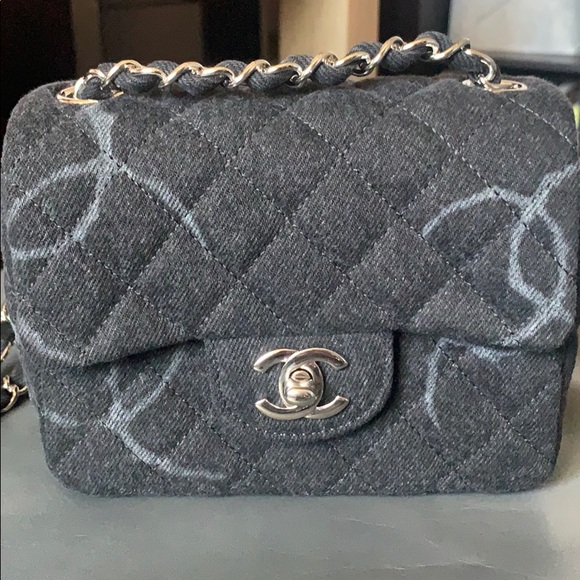 CHANEL Handbags - 🦄 NWT Chanel 20B Black Denim Square Mini